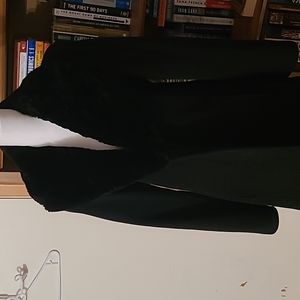 Black winter coat with fur collar